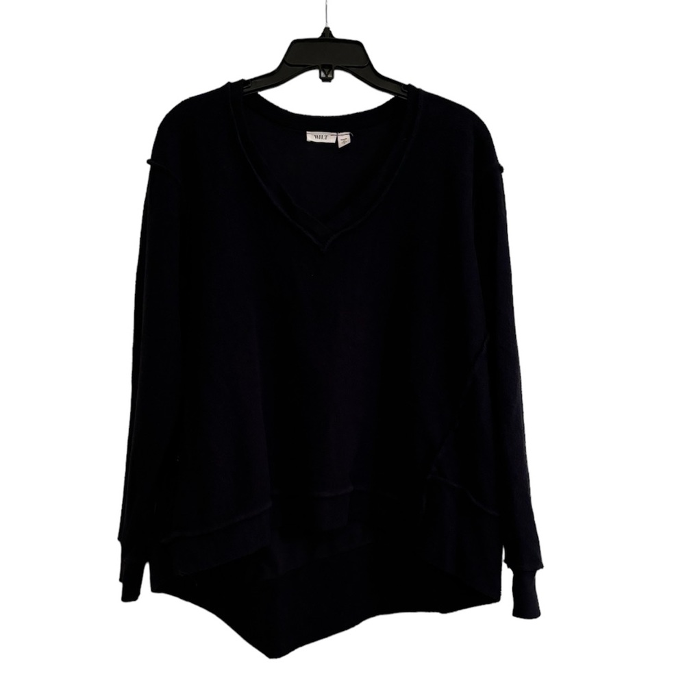WILT Big Seam Shifted Sweatshirt in Black
